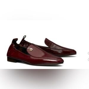 Tory Burch Kira 20MM Patent Leather Elastic Loafer Shoes